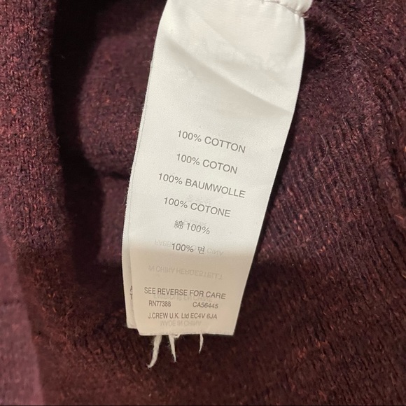 J Crew Maroon Cotton Long Sleeve Crew Neck Sweater M - Picture 5 of 8